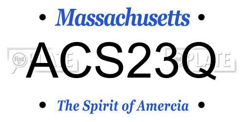 ACS23Q Massachusetts License Plate