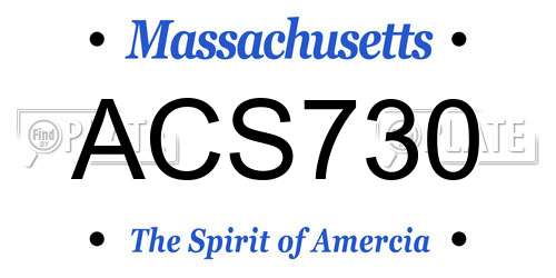 ACS730 Massachusetts License Plate