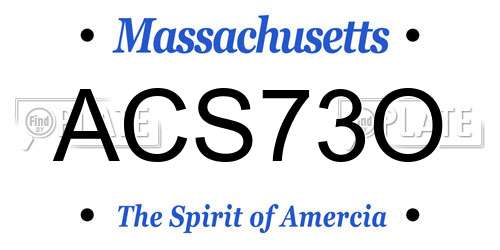 ACS73O Massachusetts License Plate