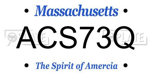 ACS73Q Massachusetts License Plate