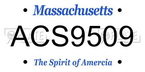 ACS9509 Massachusetts License Plate