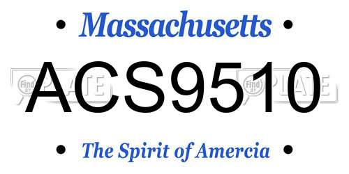 ACS9510 Massachusetts License Plate