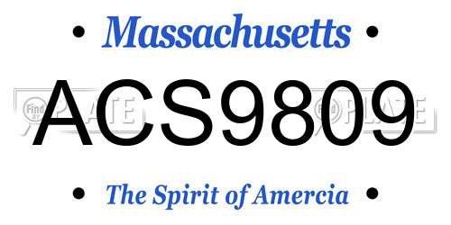 ACS9809 Massachusetts License Plate