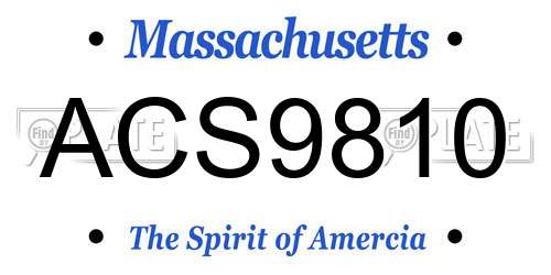 ACS9810 Massachusetts License Plate