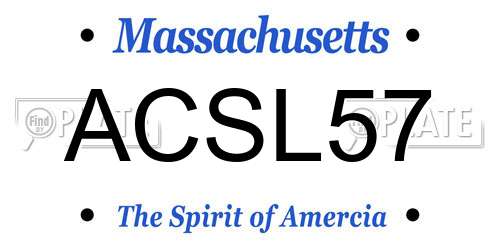 ACSL57 Massachusetts License Plate