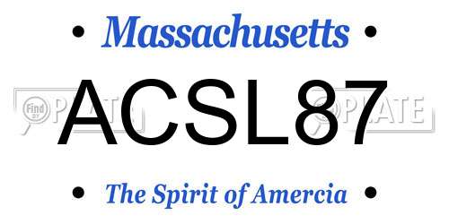 ACSL87 Massachusetts License Plate