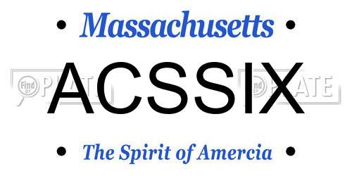 ACSSIX Massachusetts License Plate