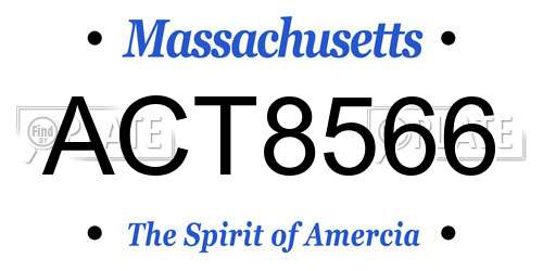 ACT8566 Massachusetts License Plate