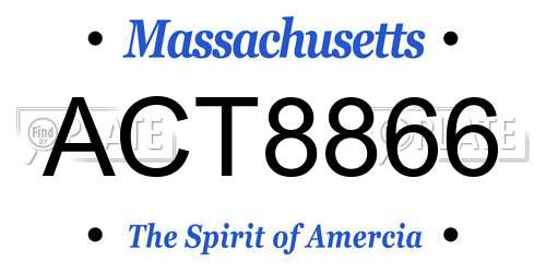 ACT8866 Massachusetts License Plate