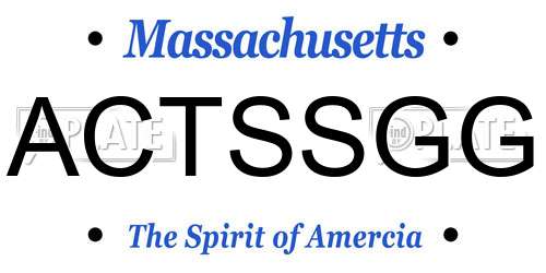 ACTSSGG Massachusetts License Plate
