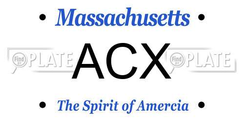 ACX Massachusetts License Plate