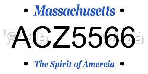 ACZ5566 Massachusetts License Plate
