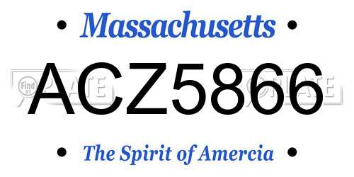 ACZ5866 Massachusetts License Plate