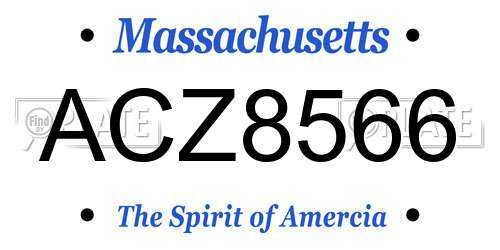 ACZ8566 Massachusetts License Plate