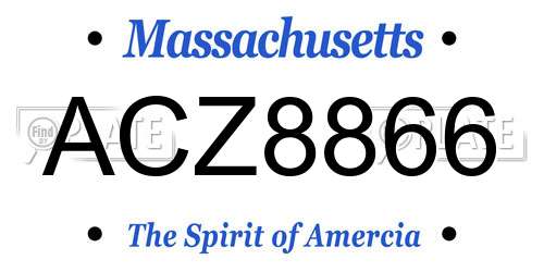 ACZ8866 Massachusetts License Plate