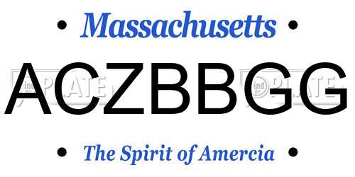 ACZBBGG Massachusetts License Plate