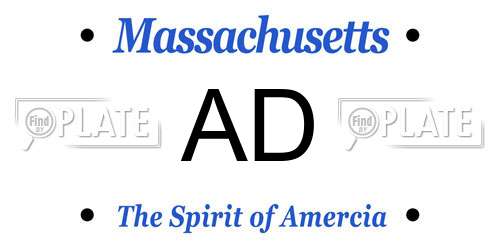 AD Massachusetts License Plate