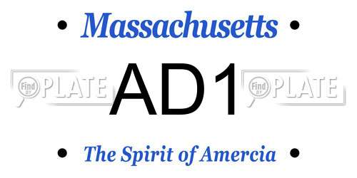 AD1 Massachusetts License Plate