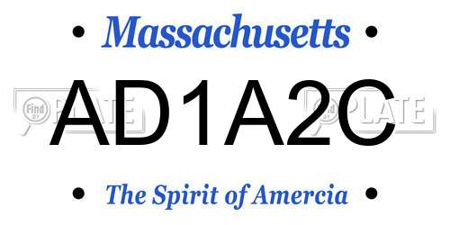 AD1A2C Massachusetts License Plate