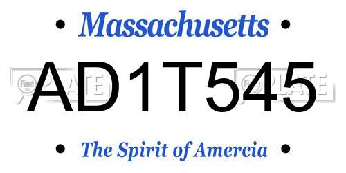 AD1T545 Massachusetts License Plate