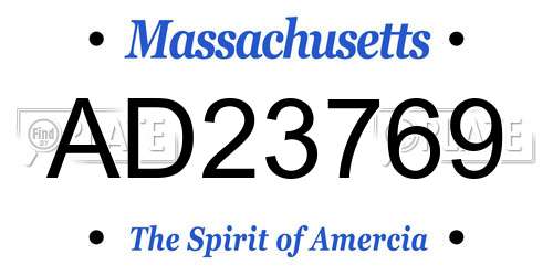 AD23769 Massachusetts License Plate