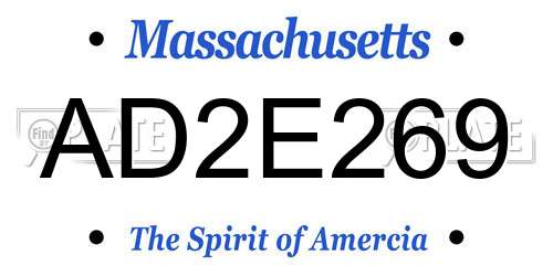 AD2E269 Massachusetts License Plate