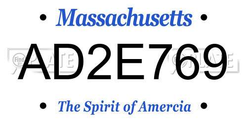AD2E769 Massachusetts License Plate