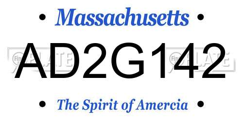 AD2G142 Massachusetts License Plate