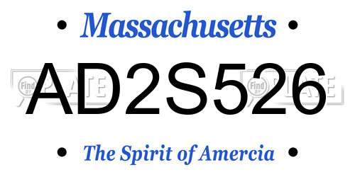 AD2S526 Massachusetts License Plate