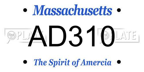 AD310 Massachusetts License Plate