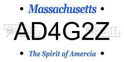 AD4G2Z Massachusetts License Plate