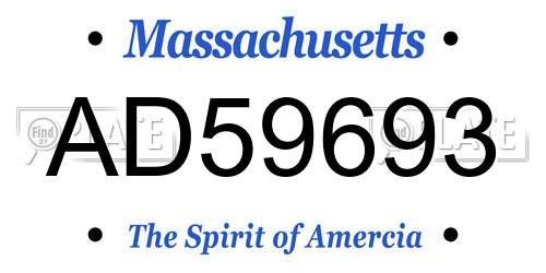 AD59693 Massachusetts License Plate