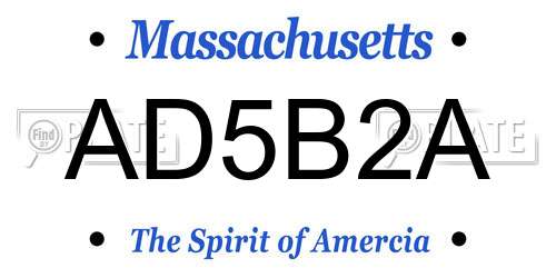 AD5B2A Massachusetts License Plate
