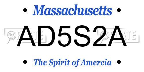 AD5S2A Massachusetts License Plate