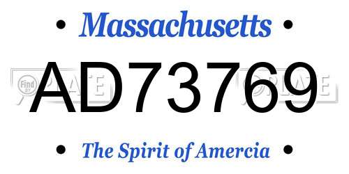 AD73769 Massachusetts License Plate