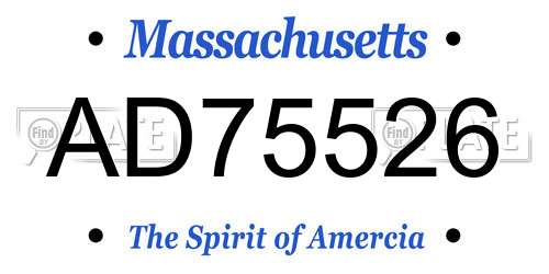 AD75526 Massachusetts License Plate