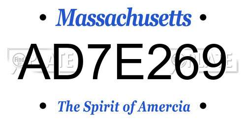 AD7E269 Massachusetts License Plate