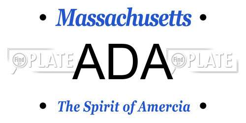 ADA Massachusetts License Plate