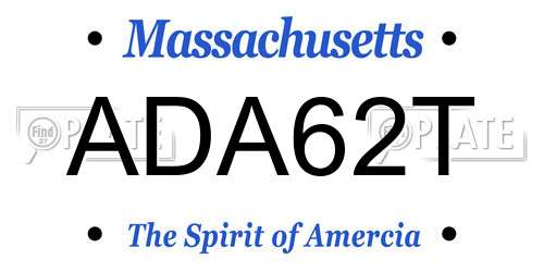 ADA62T Massachusetts License Plate