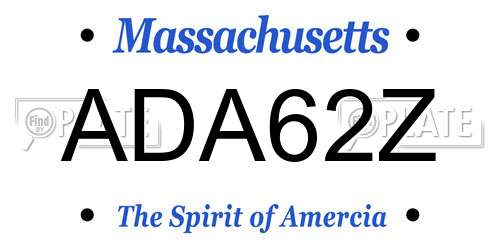 ADA62Z Massachusetts License Plate
