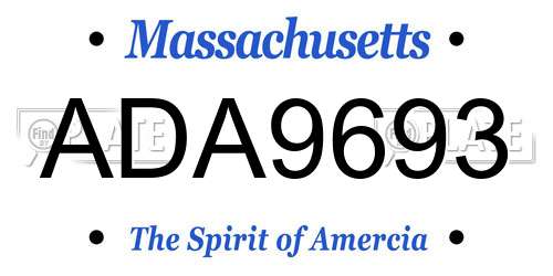 ADA9693 Massachusetts License Plate