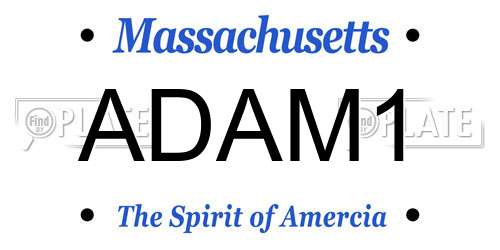 ADAM1 Massachusetts License Plate