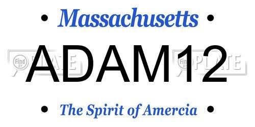 ADAM12 Massachusetts License Plate