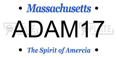 ADAM17 Massachusetts License Plate