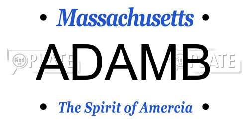 ADAMB Massachusetts License Plate