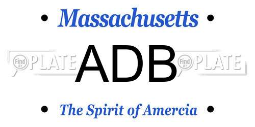 ADB Massachusetts License Plate