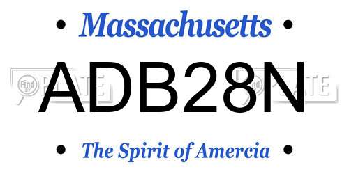 ADB28N Massachusetts License Plate