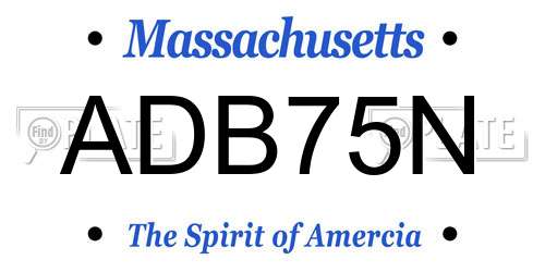 ADB75N Massachusetts License Plate