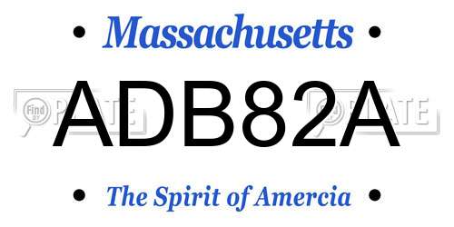 ADB82A Massachusetts License Plate