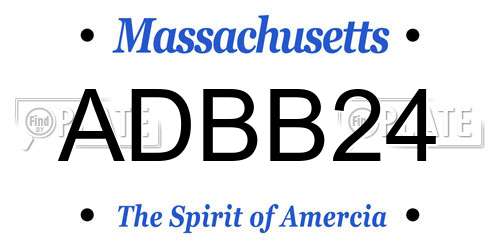 ADBB24 Massachusetts License Plate